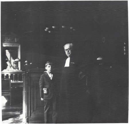 Attorney Phil Franckel with his famous grandfather in court in Paris, France