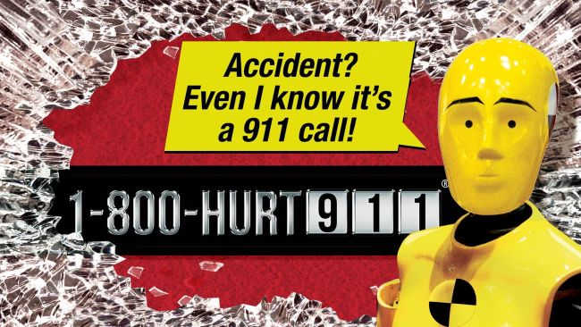 The 1-800-HURT-911® test dummy knows to call the Pedestrian Accident Lawyers in New York at 1-800-HURT-911®