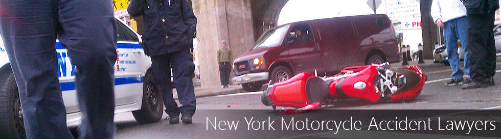 Suzuki motorcycle hit by a car - New York Motorcycle Accident Lawyers at 1-800-HURT-911®