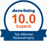 Avvo Top Injury Attorney badge