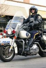 Motorcycle police officer before his accident