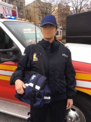 ambulance EMS at car accident in New York City