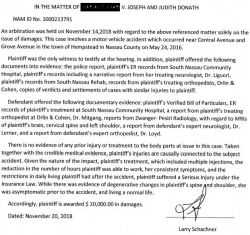 Judge Larry Schachner's Arbitration Decision