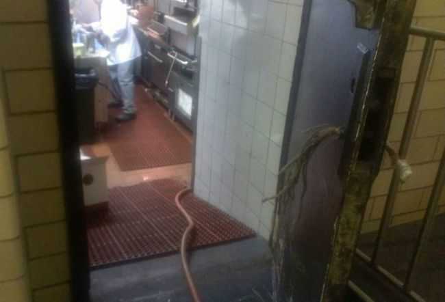 slip fall accident happened on this greasy restaurant ramp